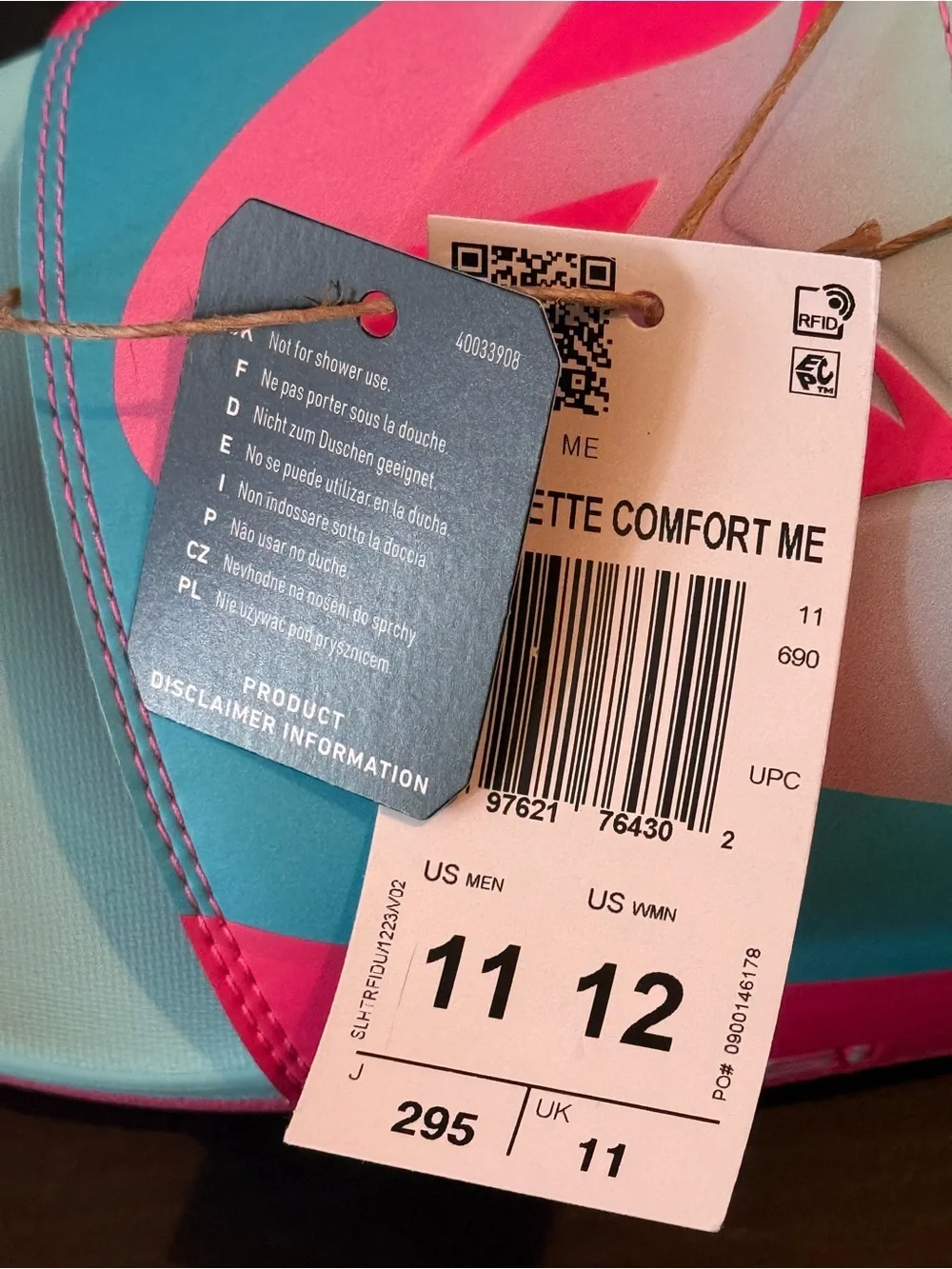 adidas Adilette Comfort Slides Messi Miami - Sandals in Pink and Teal